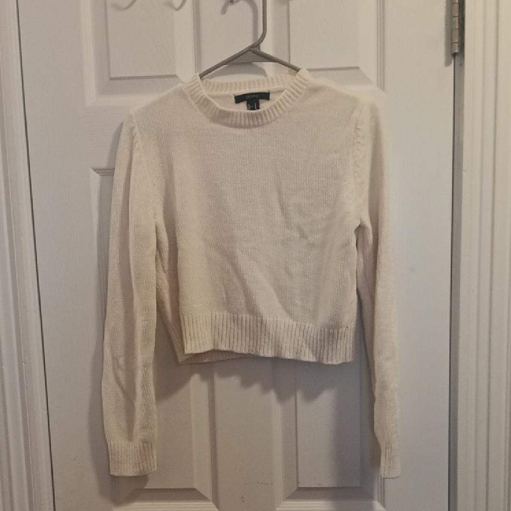Forever 21 Cream Cropped Sweater